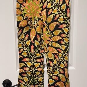 ZARA black multicolor floral pants